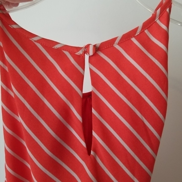 Express Orange and Cream Striped Halter Shift Dress with Keyhole Detail, Size XS - Picture 2 of 10